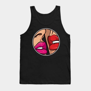 Ruby Red Lipstick Kiss Pop Art Tank Top